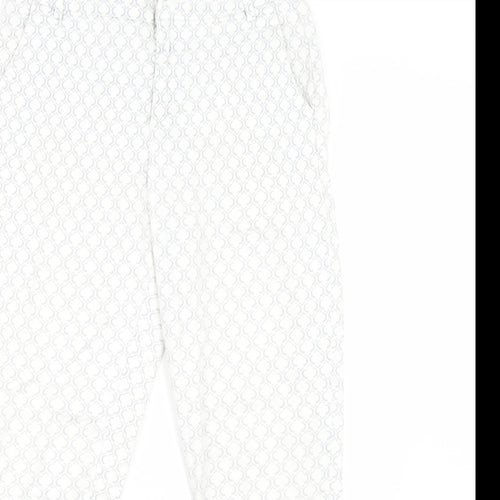 Chic & Jeune Womens Grey Geometric  Capri Trousers Size 8 L23 in