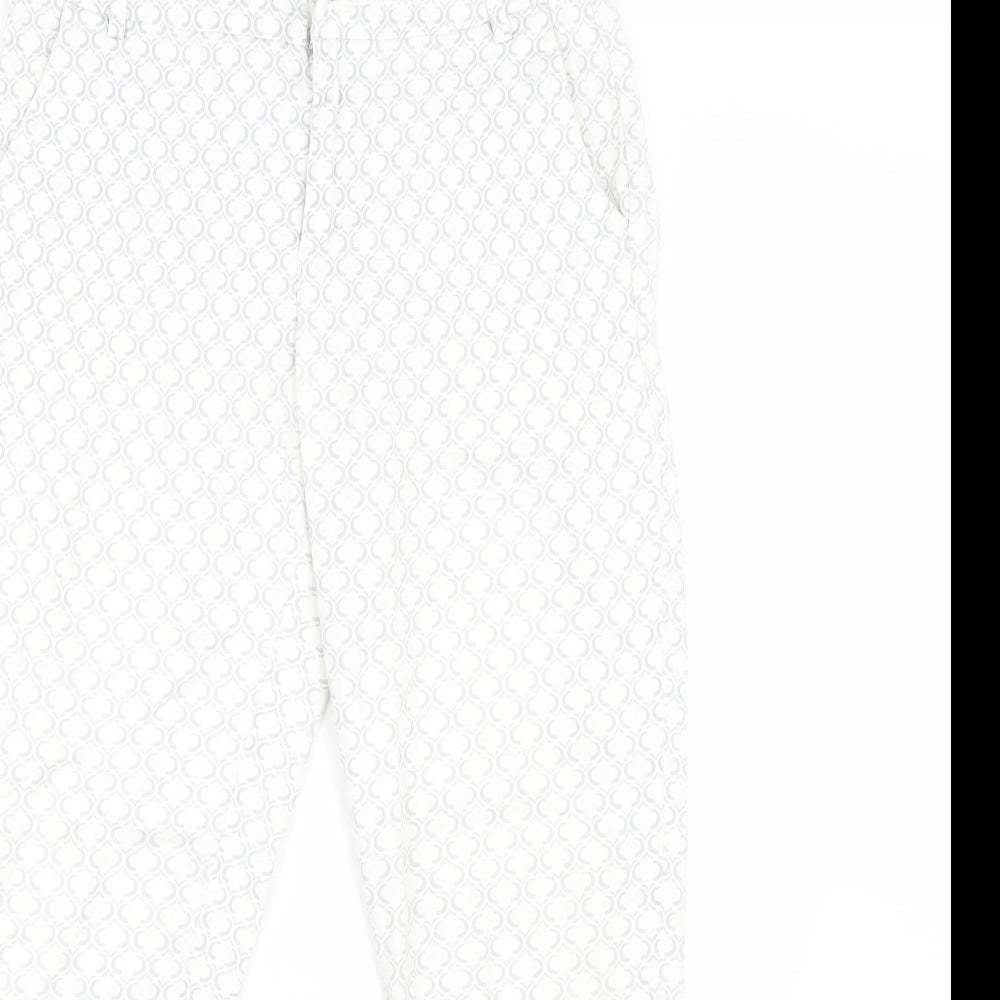 Chic & Jeune Womens Grey Geometric  Capri Trousers Size 8 L23 in