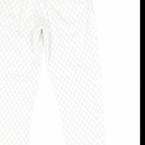 Chic & Jeune Womens Grey Geometric  Capri Trousers Size 8 L23 in