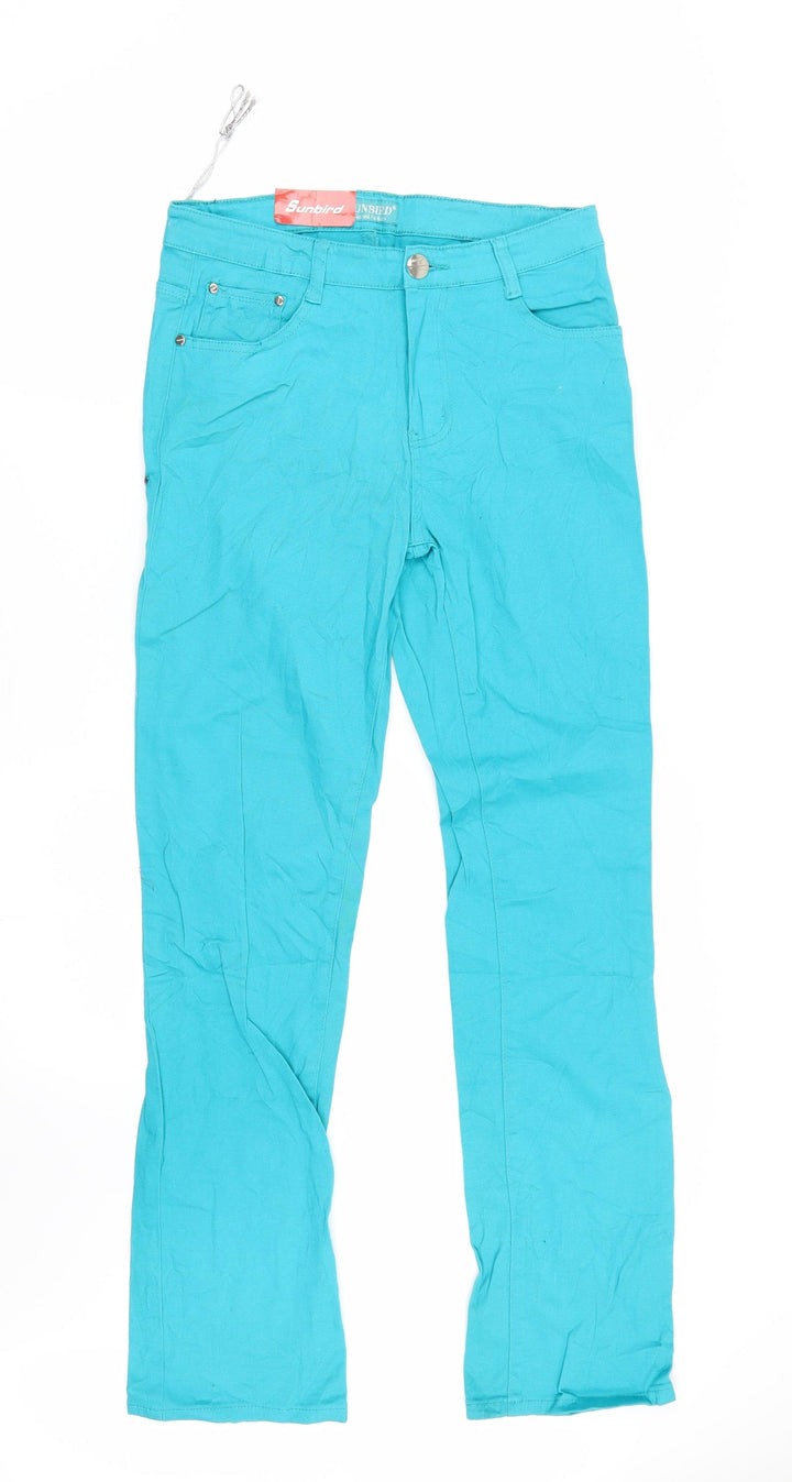 Sunbird Womens Green  Denim Straight Jeans Size 31 L30 in