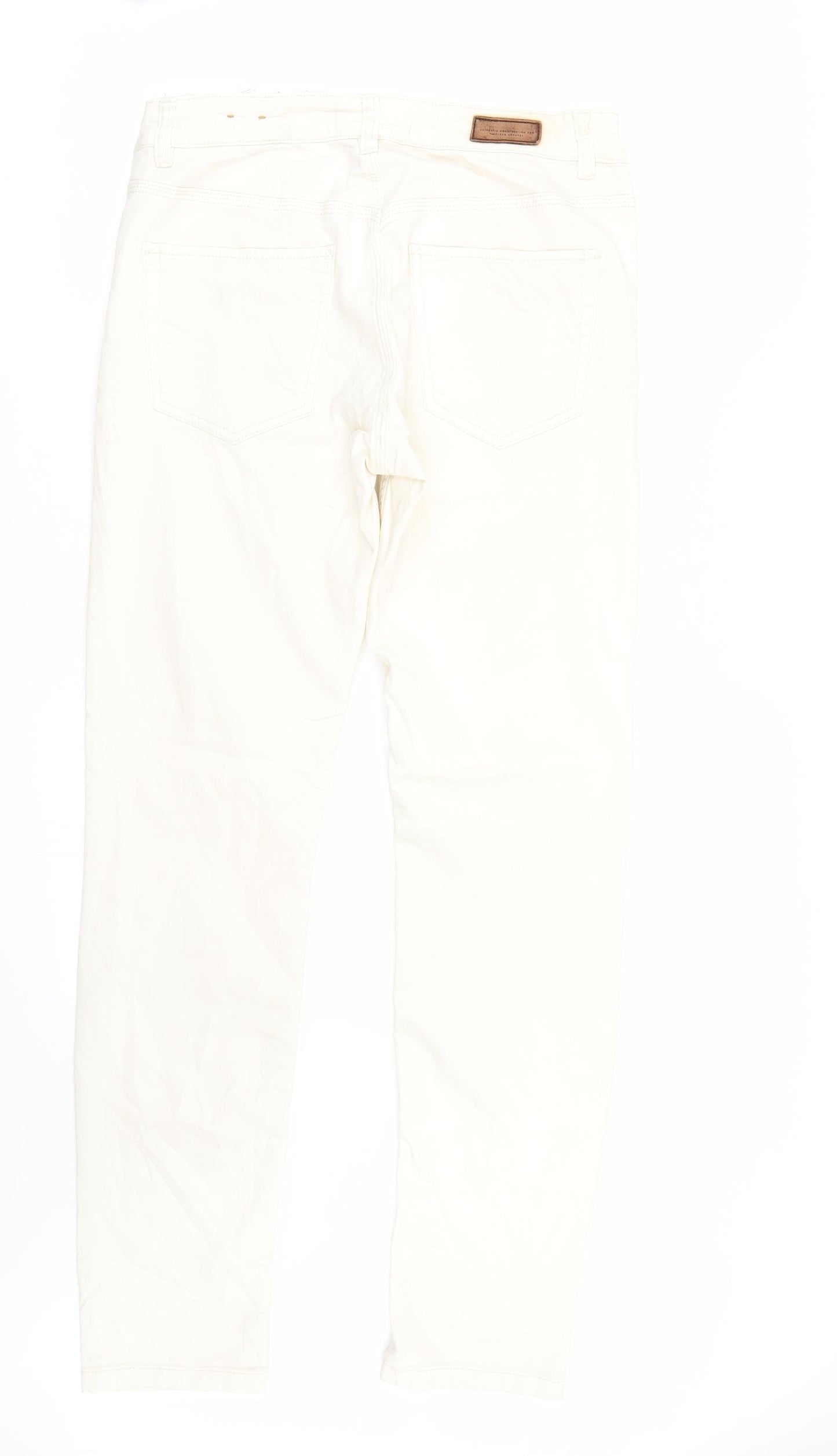H&M Womens Ivory  Denim Skinny Jeans Size 12 L31 in