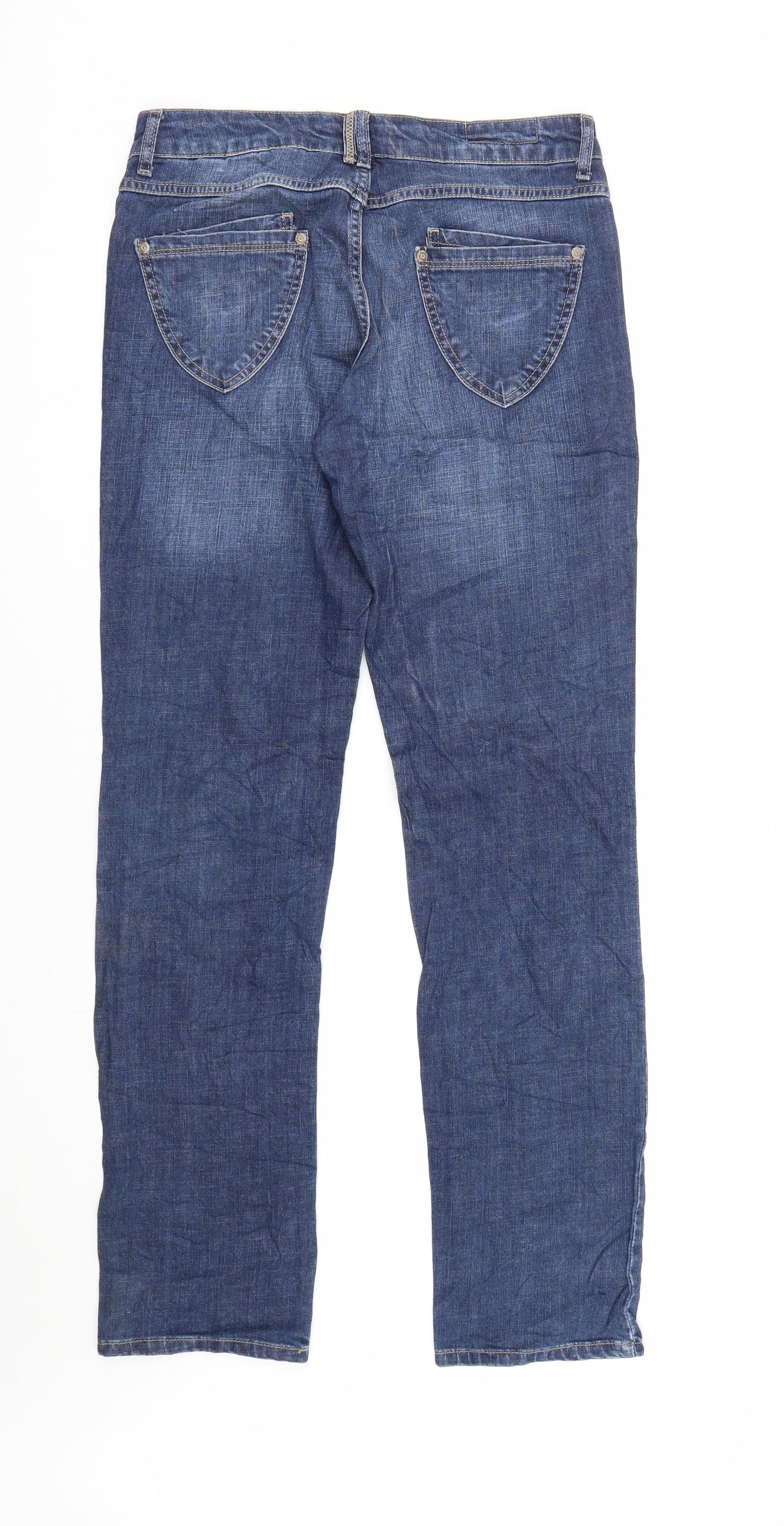 Indigo Womens Blue  Denim Straight Jeans Size 14 L32 in