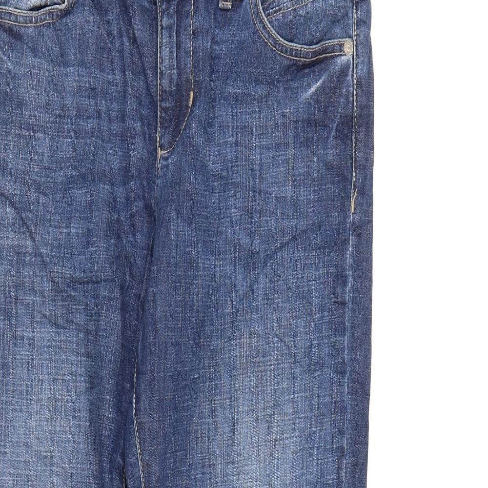 Indigo Womens Blue  Denim Straight Jeans Size 14 L32 in
