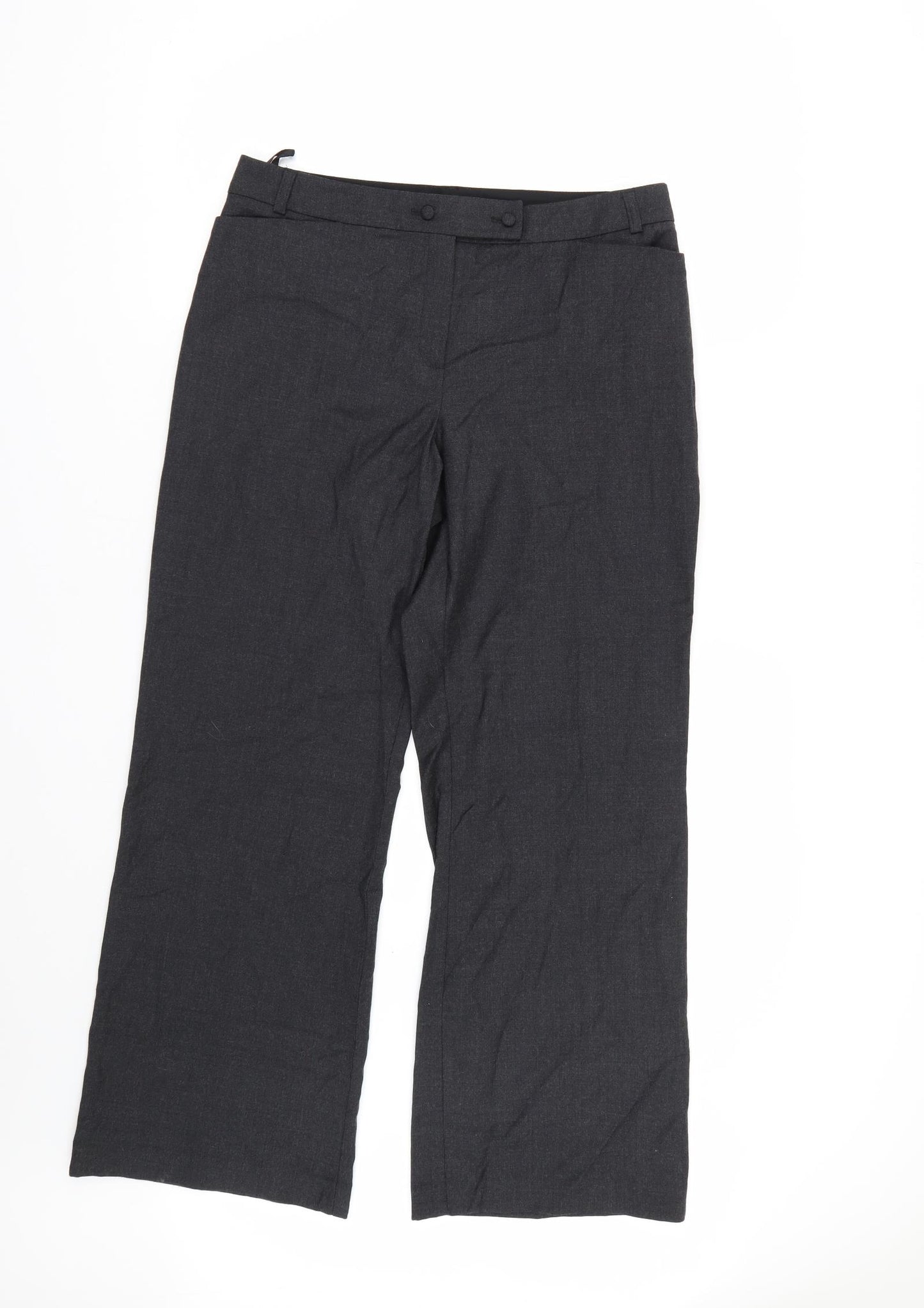 M&S Womens Grey   Trousers  Size 12 L28 in