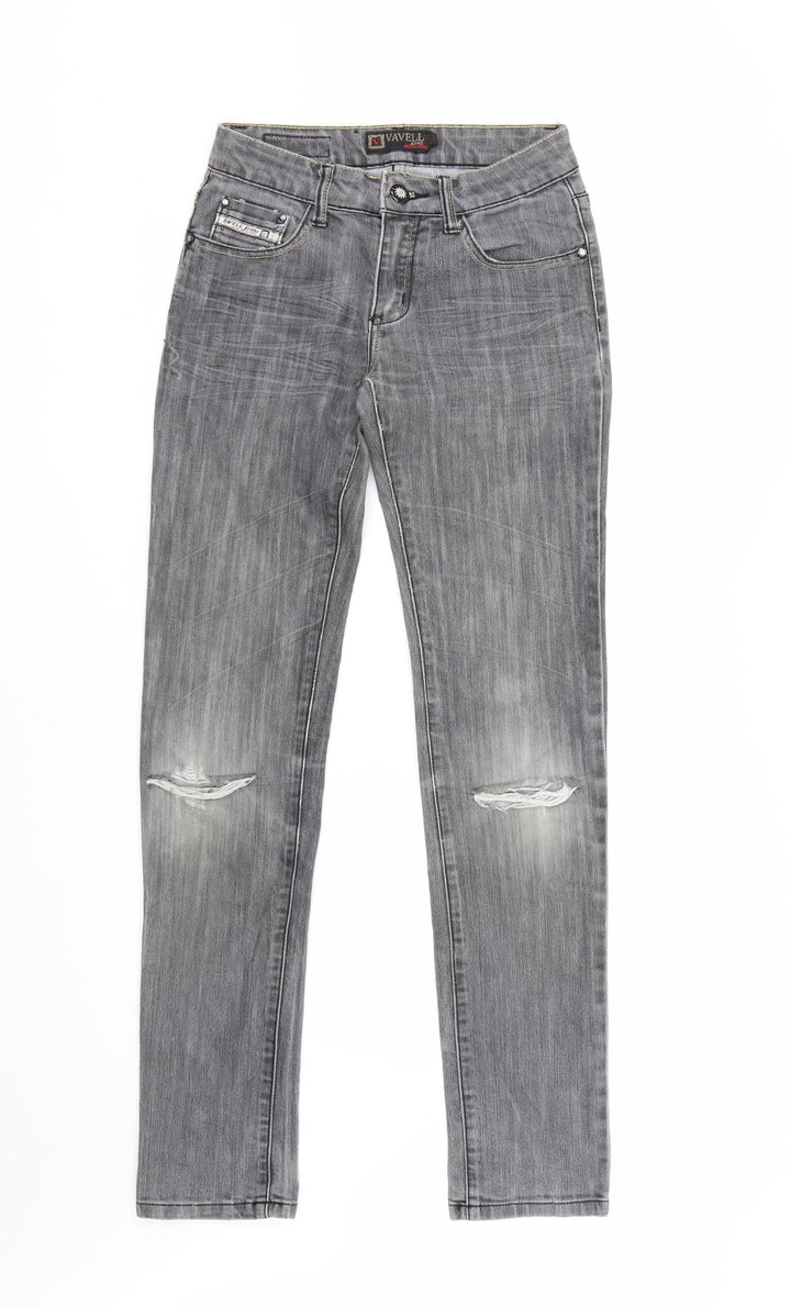Vavell Womens Grey  Denim Skinny Jeans Size 8 L32 in