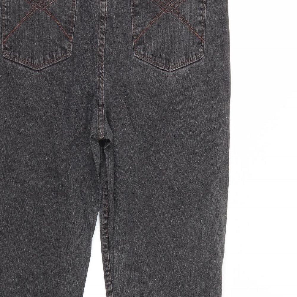 M&S Womens Grey  Denim Straight Jeans Size 16 L29 in