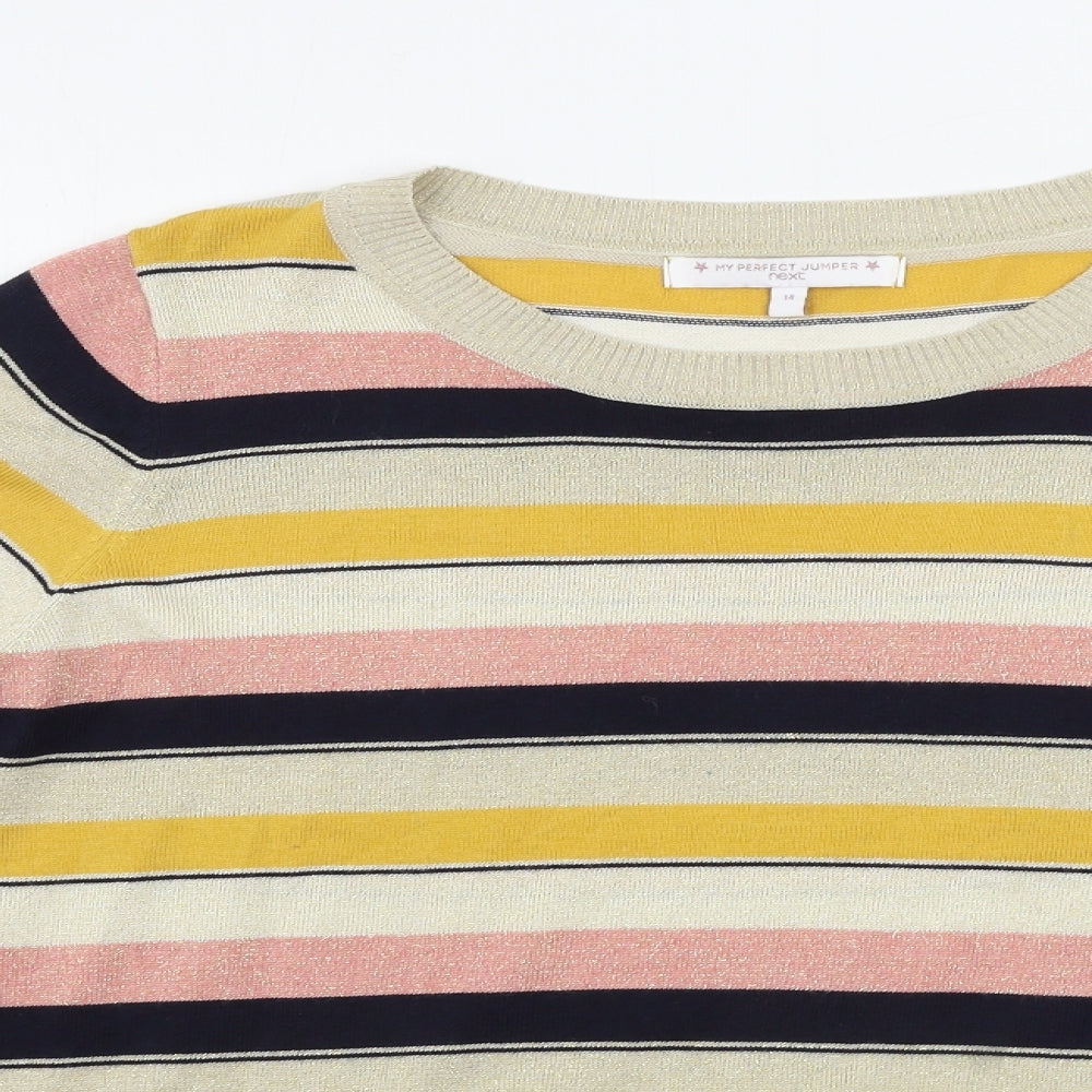 NEXT  Womens Beige Striped  Pullover Jumper Size 14
