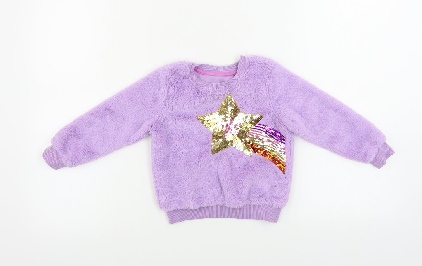 Nutmeg  Girls Purple   Pullover Jumper Size 2-3 Years  - sequin detail