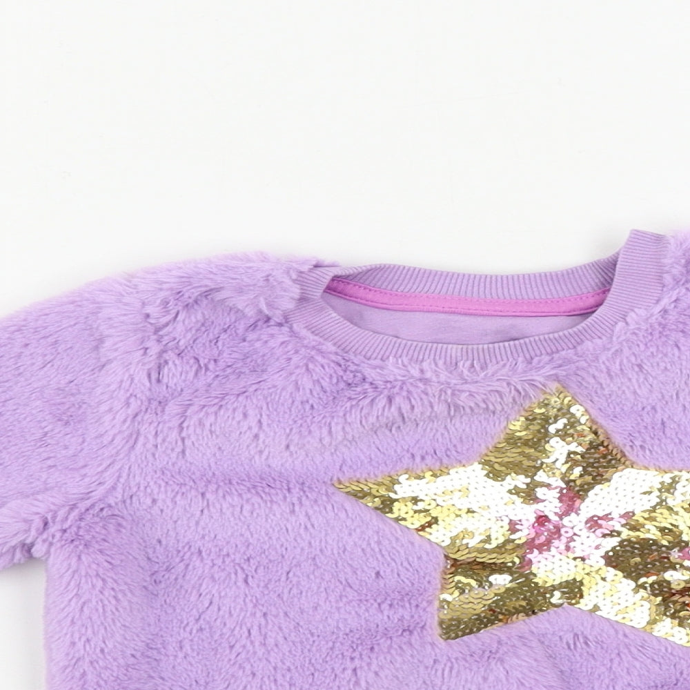 Nutmeg  Girls Purple   Pullover Jumper Size 2-3 Years  - sequin detail