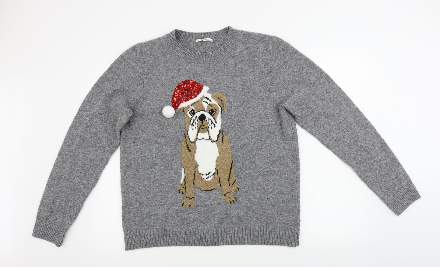 TU Womens Grey   Pullover Jumper Size 12  - Christmas Jumper