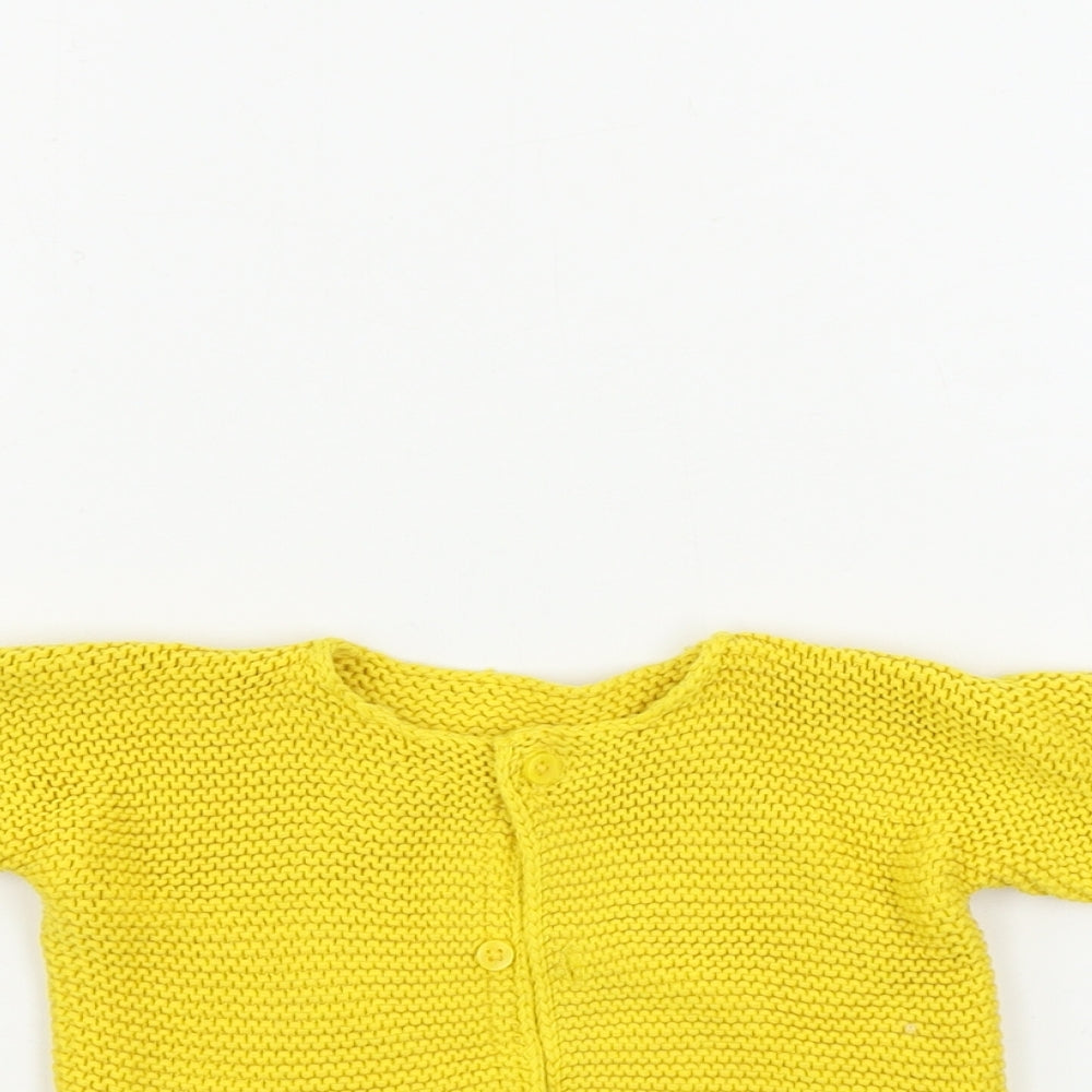 Marks and Spencer  Girls Yellow   Cardigan Jumper Size 3-6 Months