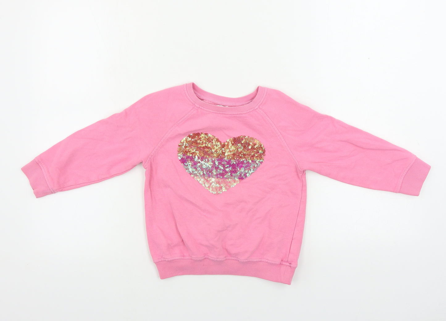 NEXT  Girls Pink   Pullover Jumper Size 5 Years  - sequin detail