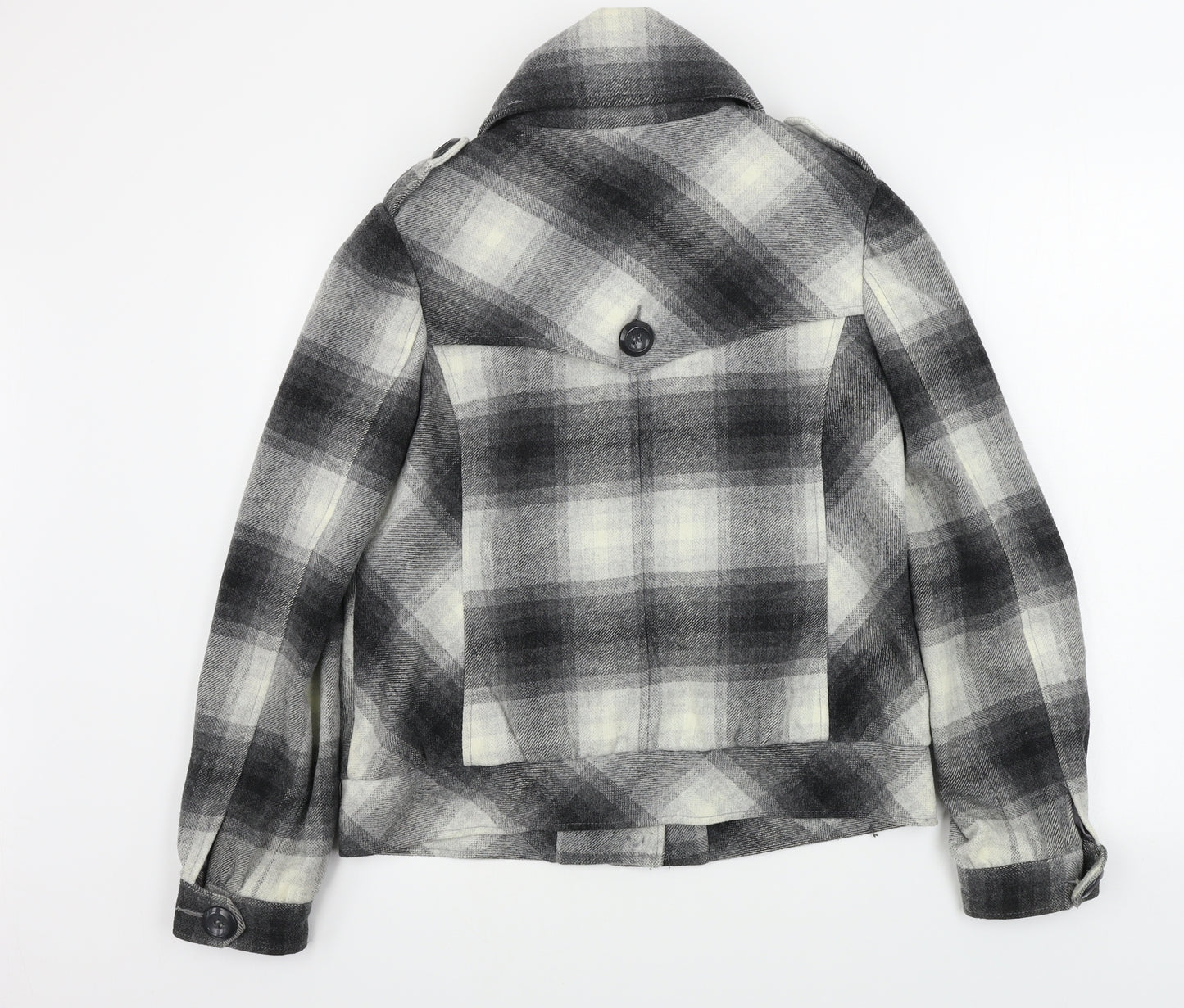 New Look  Womens Grey Check  Jacket Coat Size 14