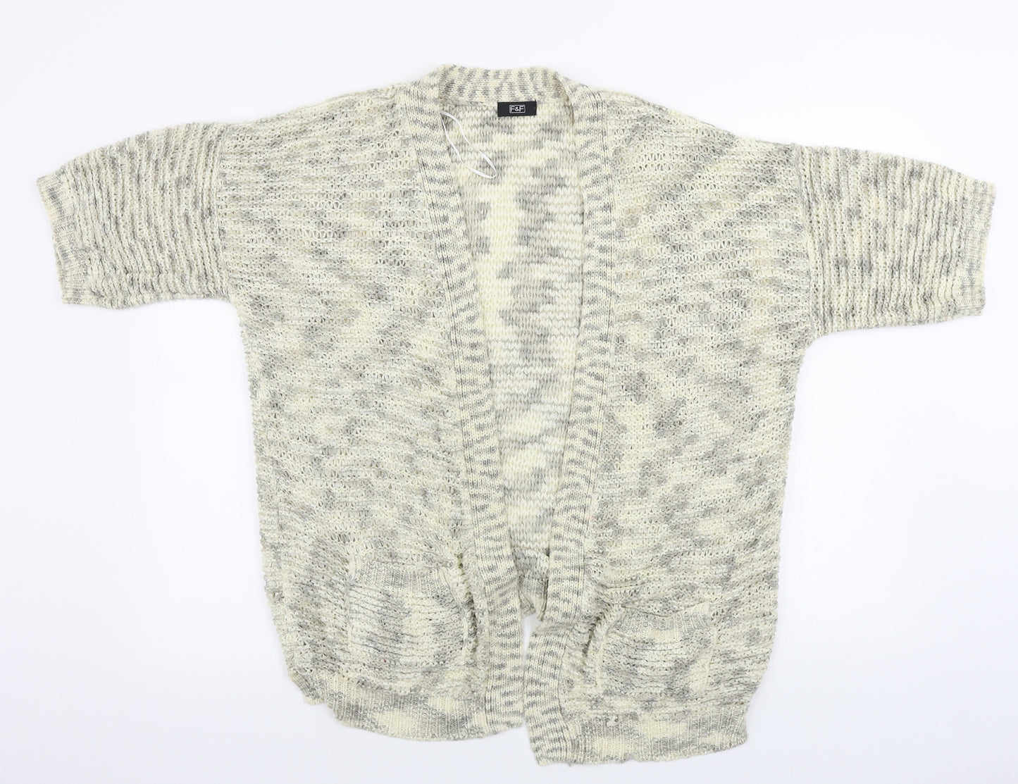 F&F Womens Beige   Cardigan Jumper Size 14