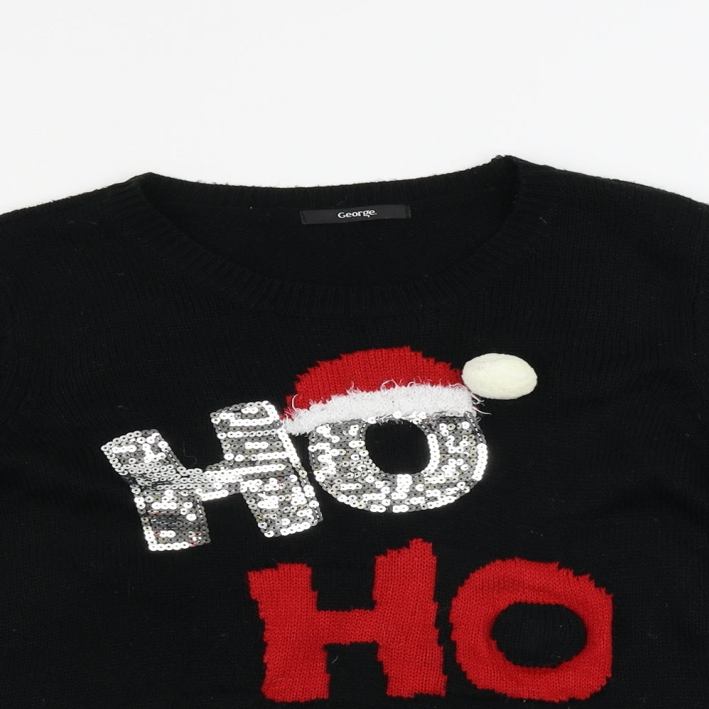 George Womens Black   Pullover Jumper Size 16  - Christmas Jumper