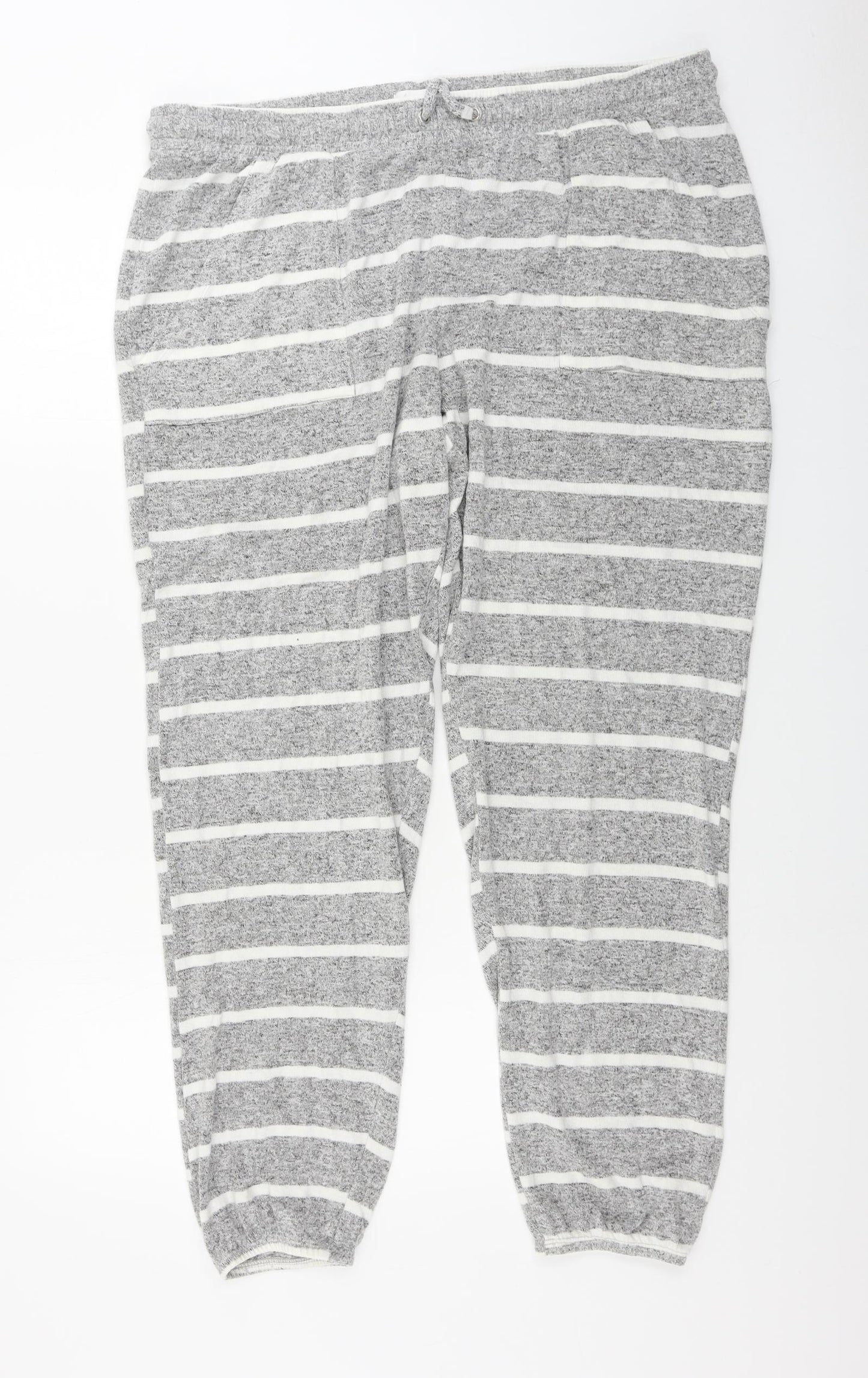Marks and Spencer  Womens Grey Striped  Trousers  Size 16 L25 in