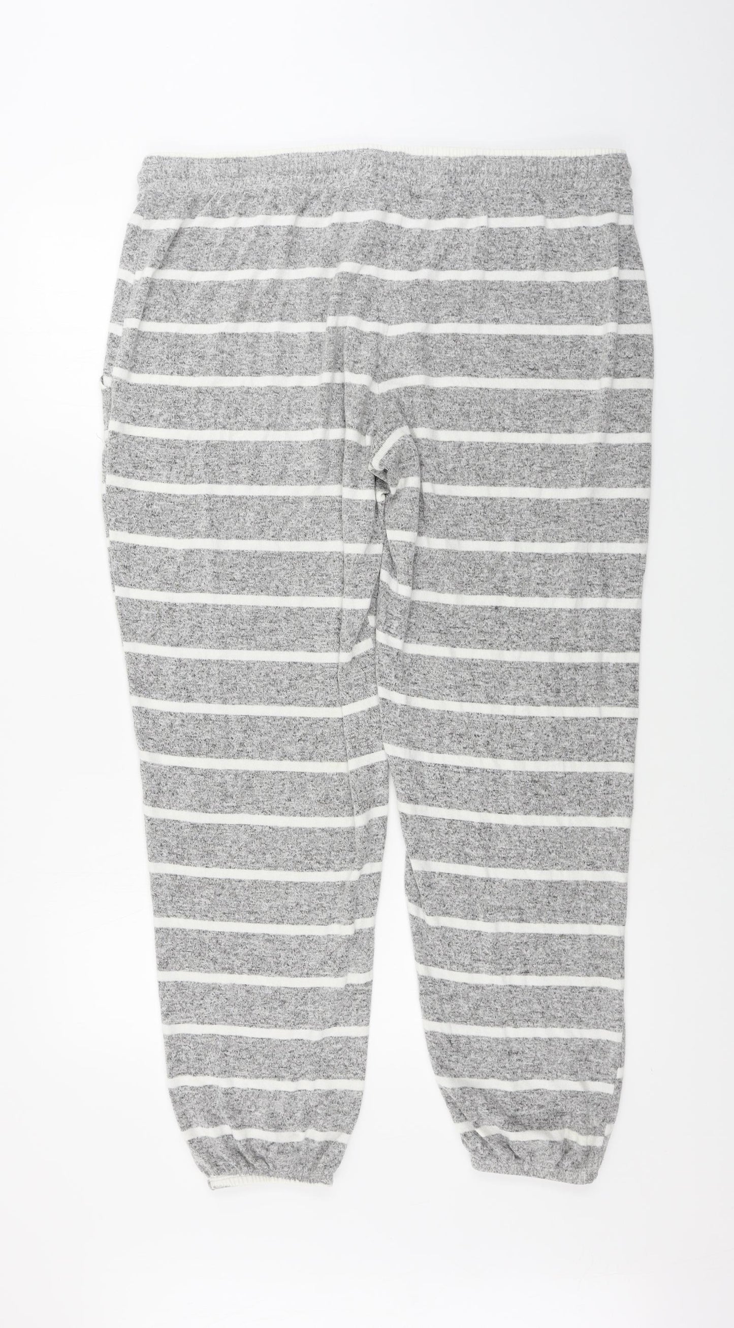 Marks and Spencer  Womens Grey Striped  Trousers  Size 16 L25 in