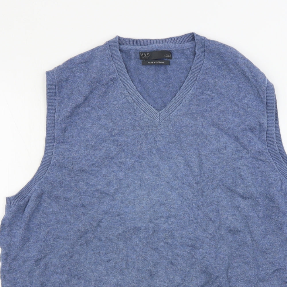 Marks and Spencer  Mens Blue   Vest Jumper Size L