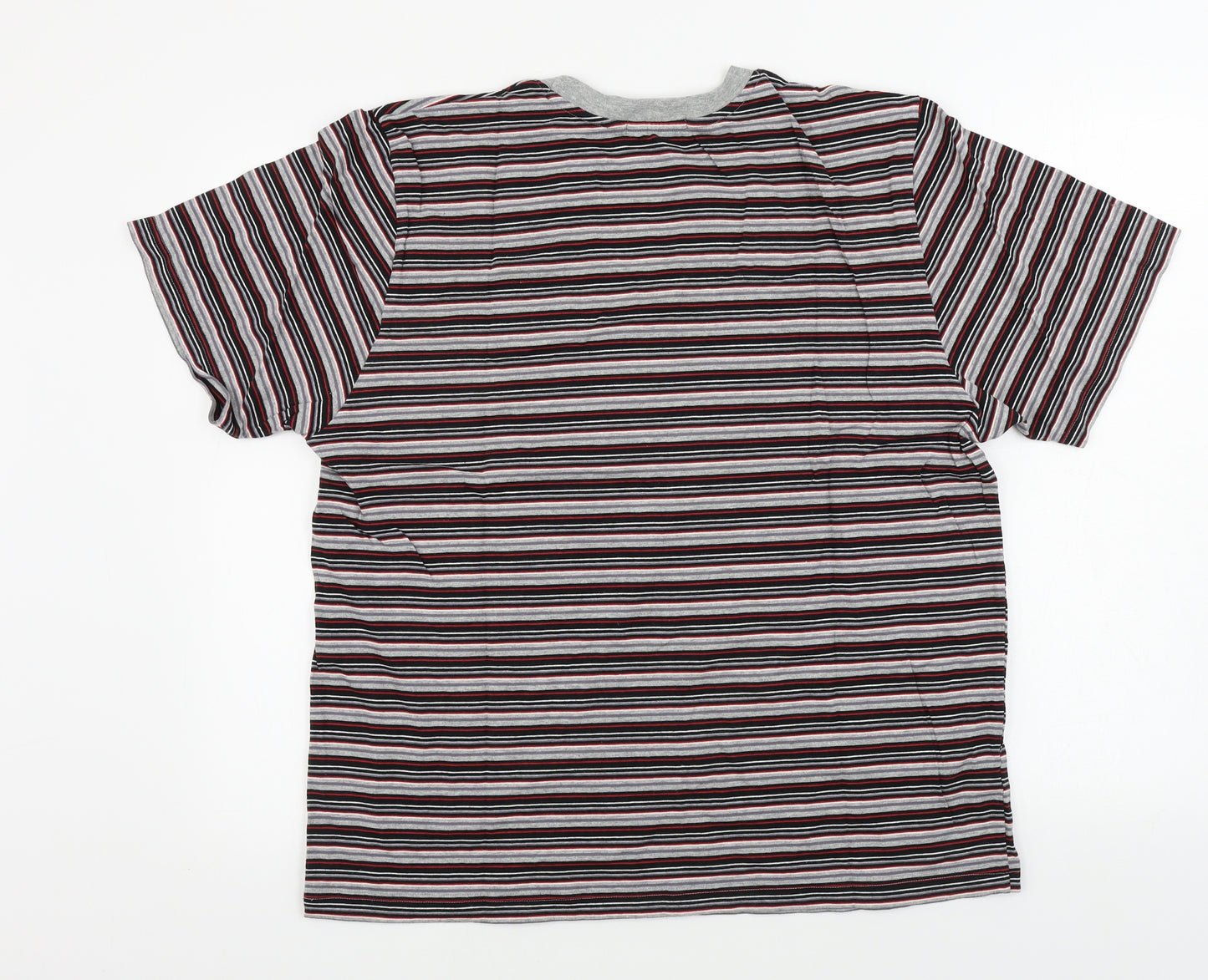 George Mens Grey Striped   T-Shirt Size L