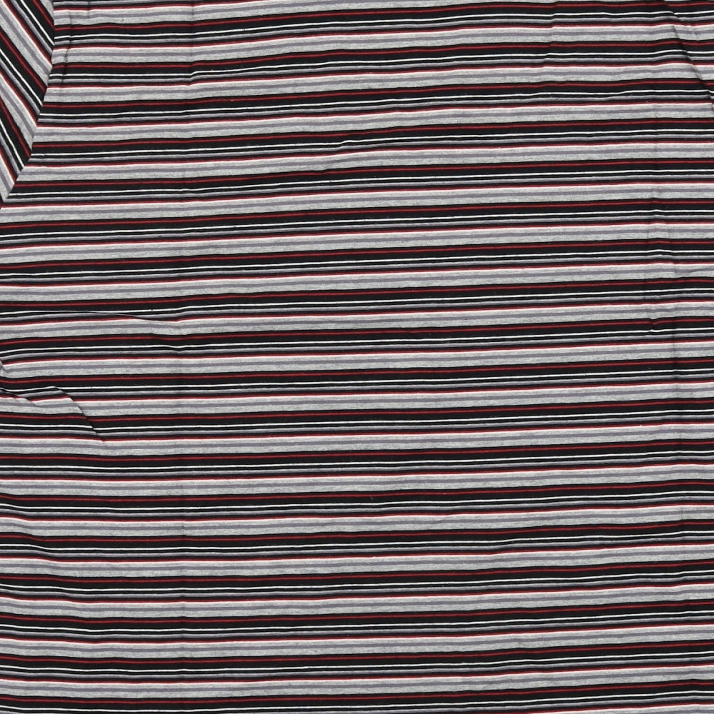 George Mens Grey Striped   T-Shirt Size L