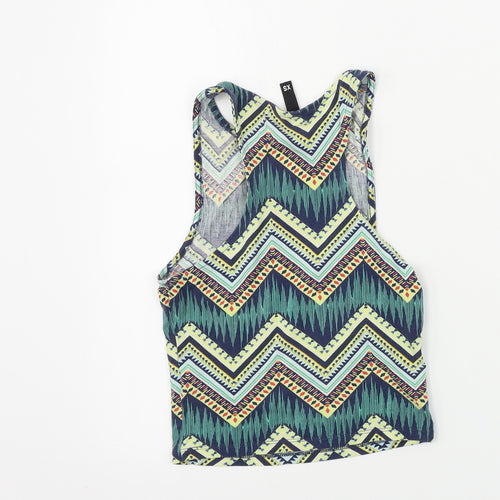 H&M  Womens Green Geometric  Basic Tank Size XS