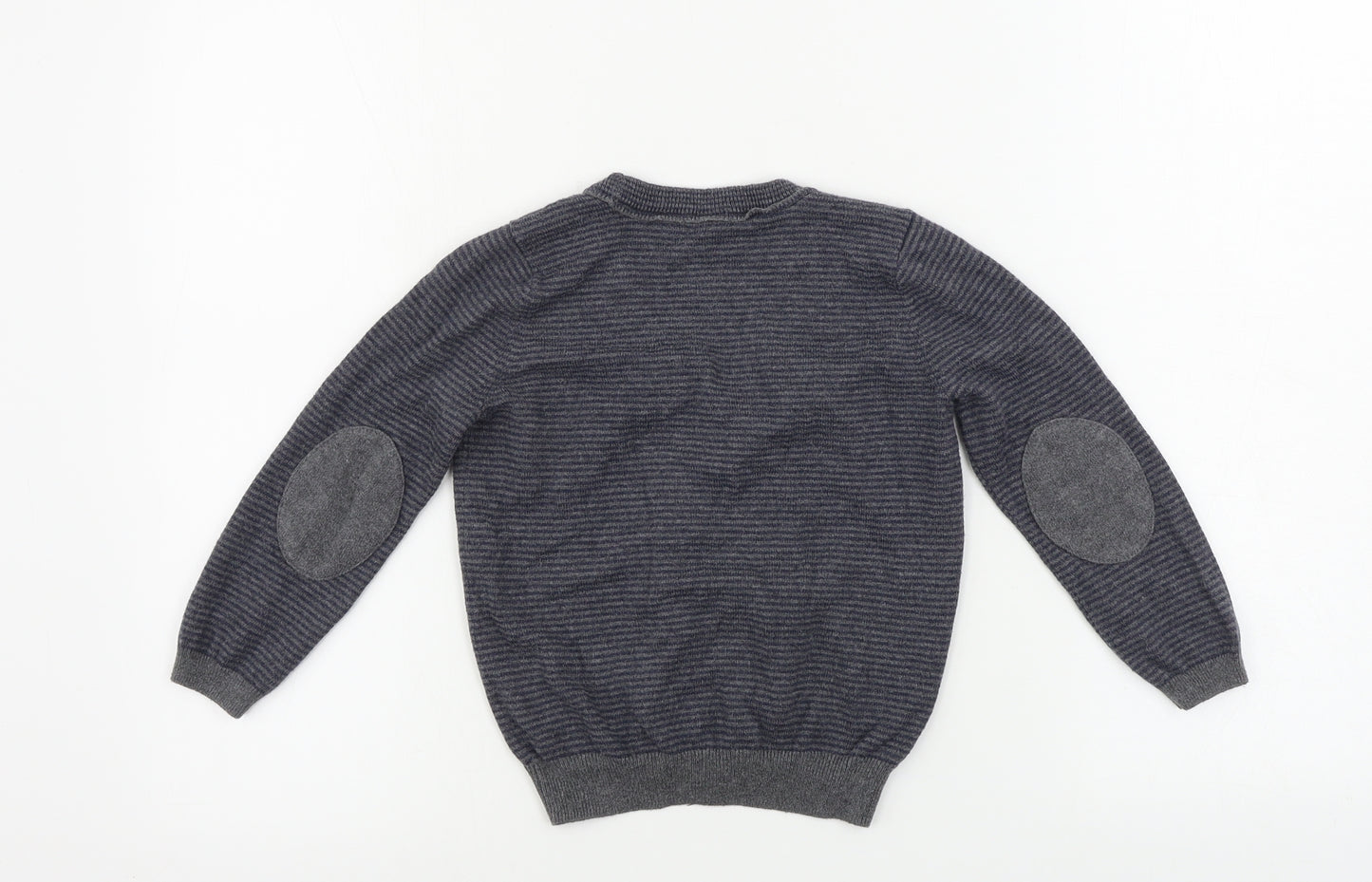 TU Boys Grey Striped  Cardigan Jumper Size 4 Years