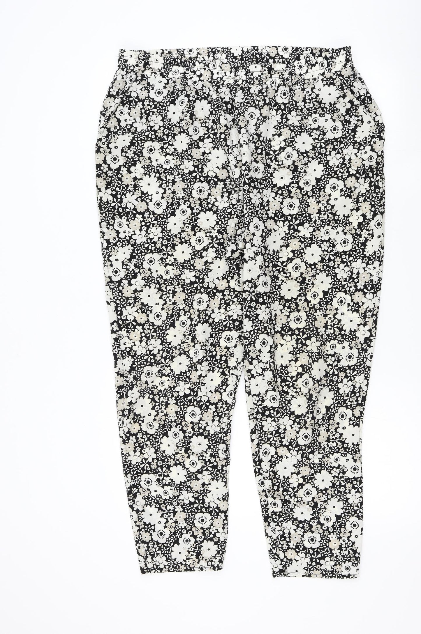 F&F Womens Multicoloured Floral  Trousers  Size 16 L27 in