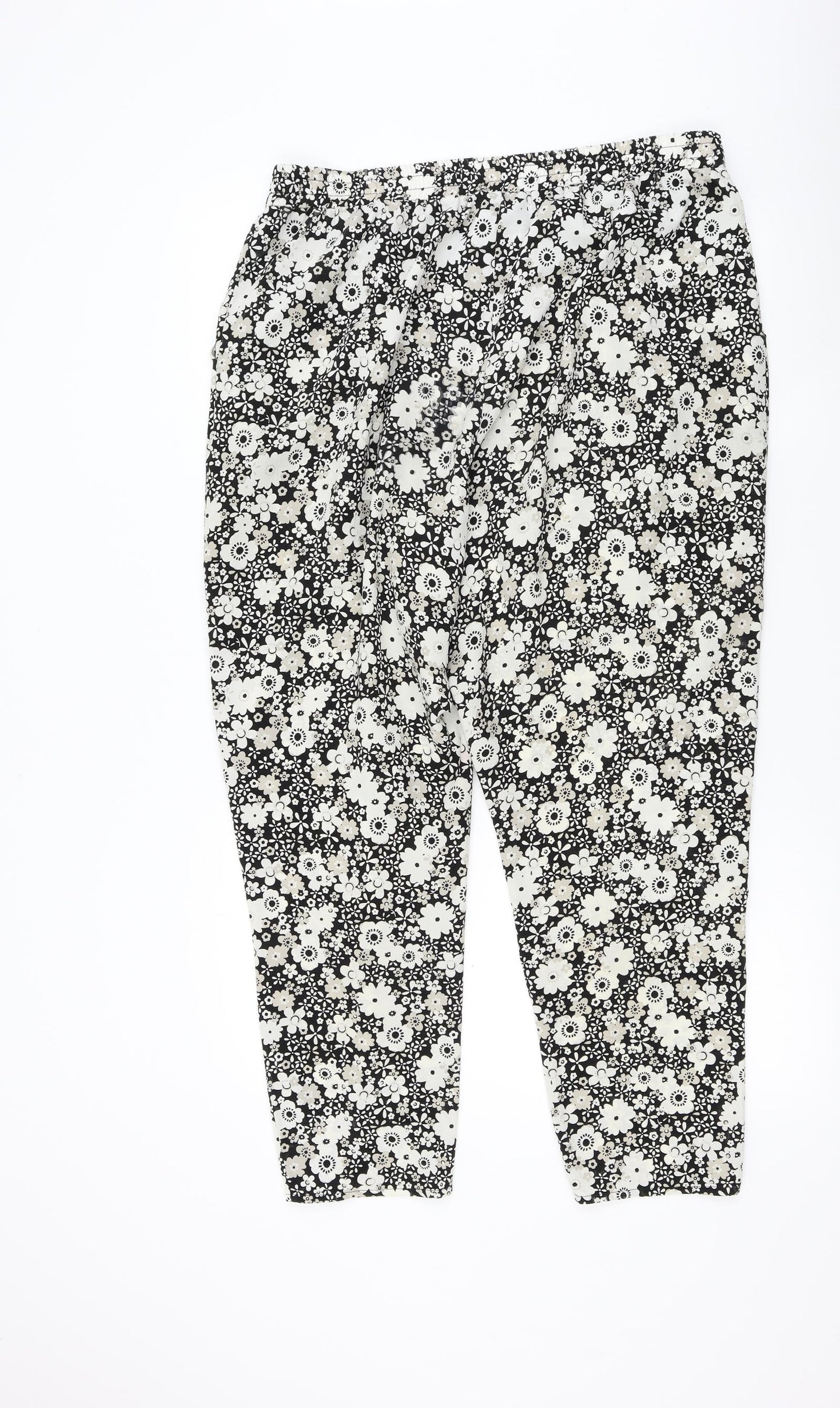 F&F Womens Multicoloured Floral  Trousers  Size 16 L27 in