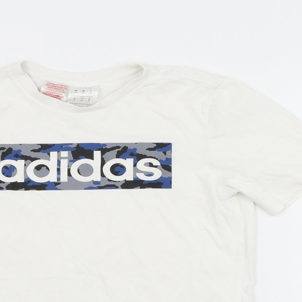 adidas Boys White   Basic T-Shirt Size 11-12 Years