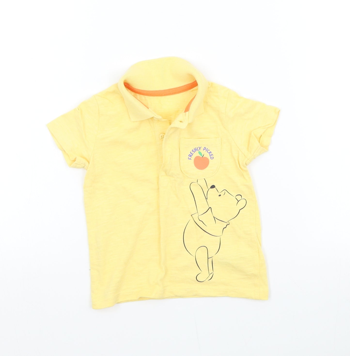 George Baby Yellow   Basic Polo Size 6-9 Months  - Disney, Winnie the Pooh