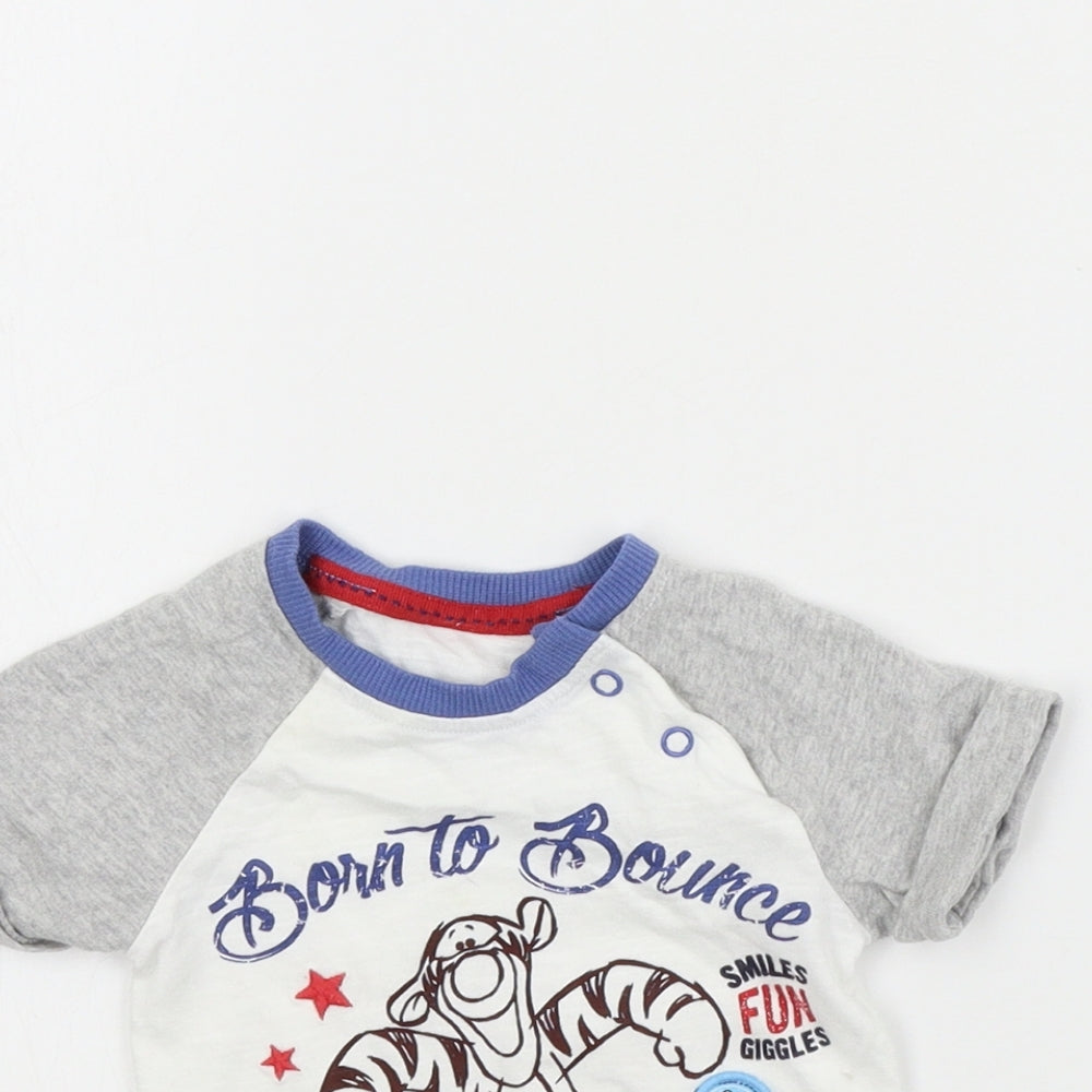 George Boys White   Basic T-Shirt Size 0-3 Months  - Tigger Winnie the Pooh