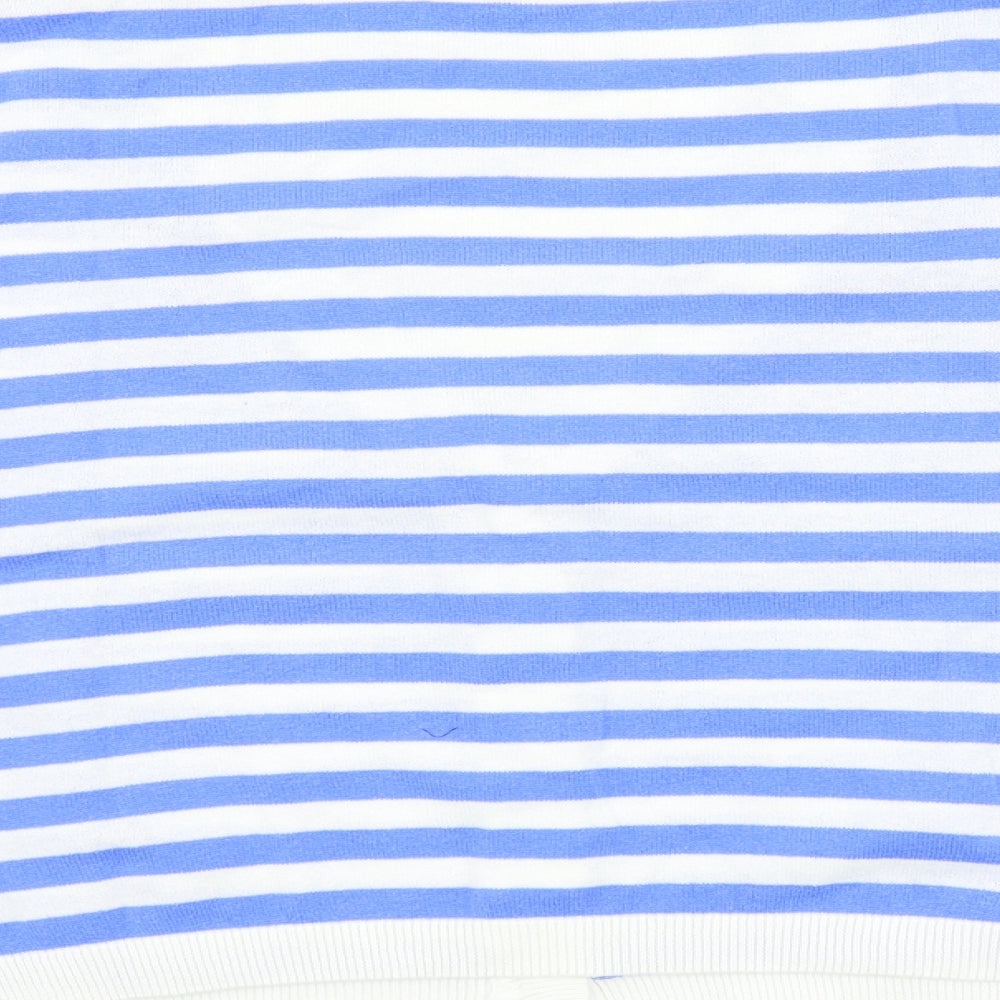Matalan Womens Blue Striped  Cardigan Jumper Size 12