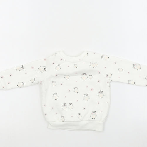 Primark Baby White   Pullover Jumper Size 6-9 Months