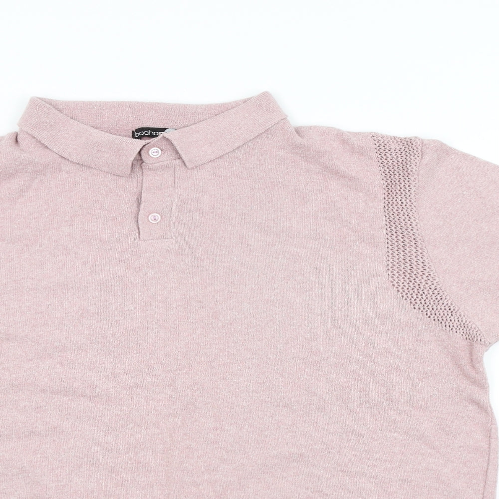 boohooMAN Mens Pink   Pullover Jumper Size L