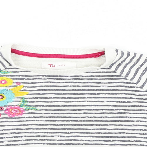TU Girls Multicoloured Striped  Pullover Sweatshirt Size 3-4 Years