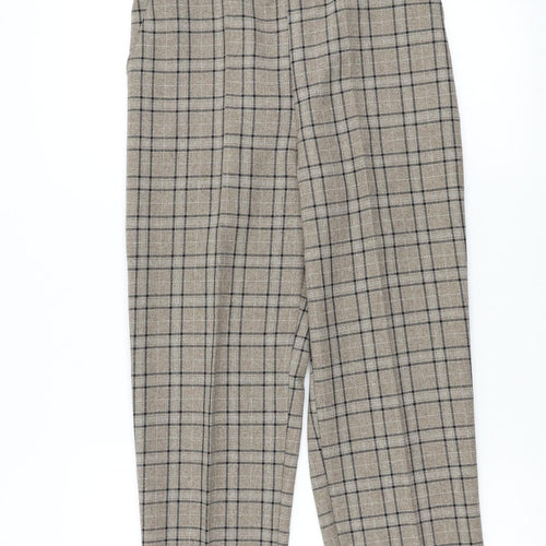 Preworn Womens Brown Check  Trousers  Size 10 L27.5 in