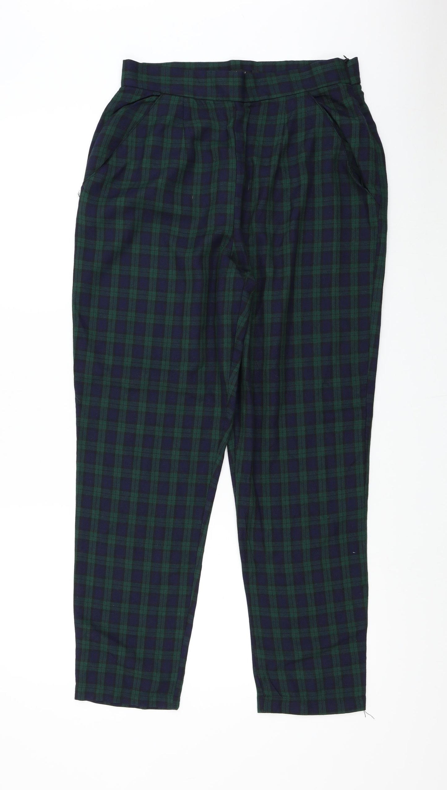 Boohoo Womens Multicoloured Check  Sweatpants Trousers Size 12 L27 in