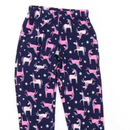 simple joys Girls Blue Solid  Top Pyjama Pants Size 5 Years