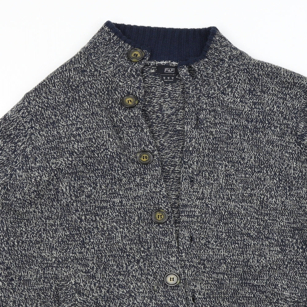 F&F Mens Blue   Cardigan Jumper Size M