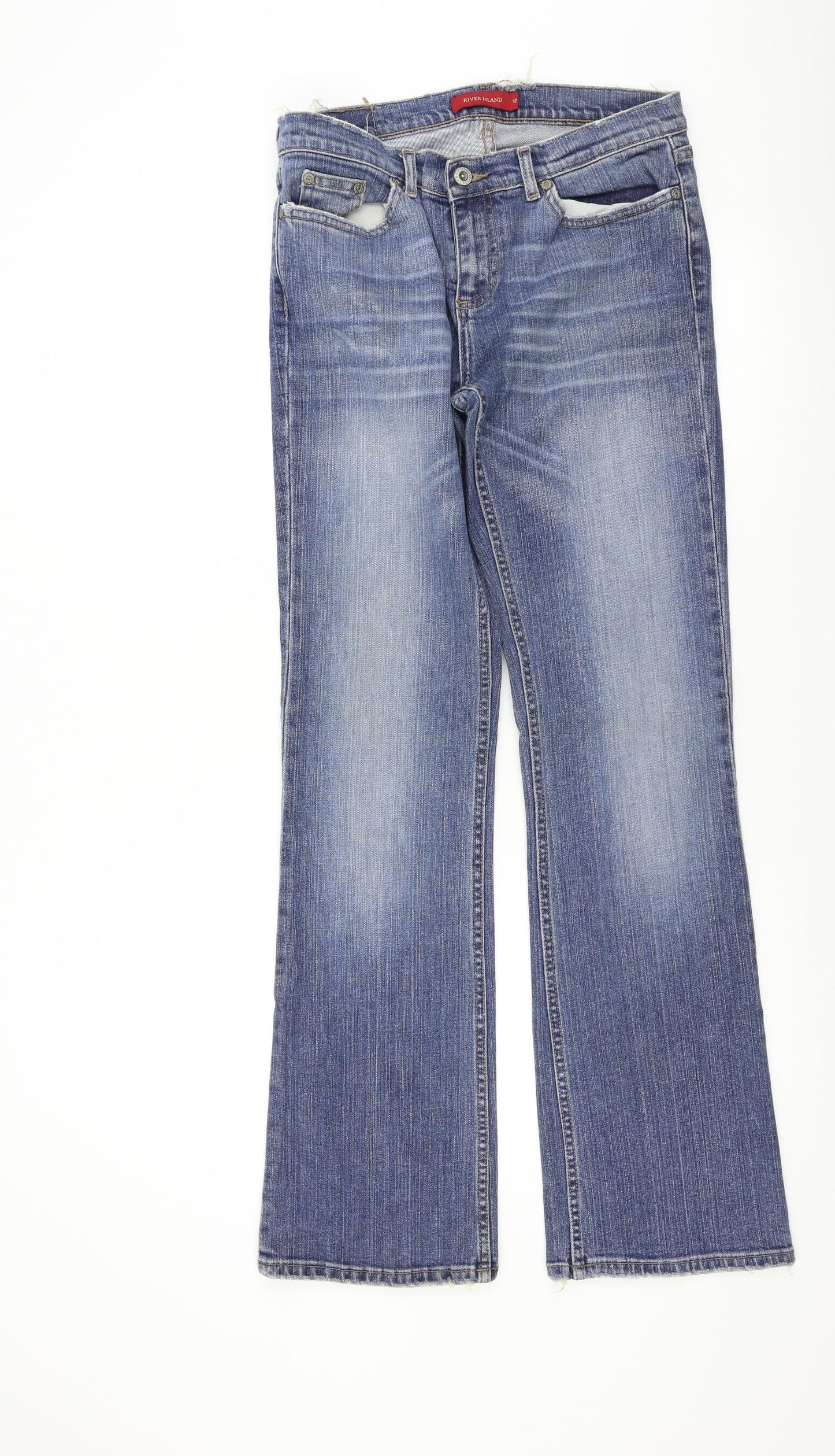 River Island Womens Blue   Bootcut Jeans Size 12 L32 in