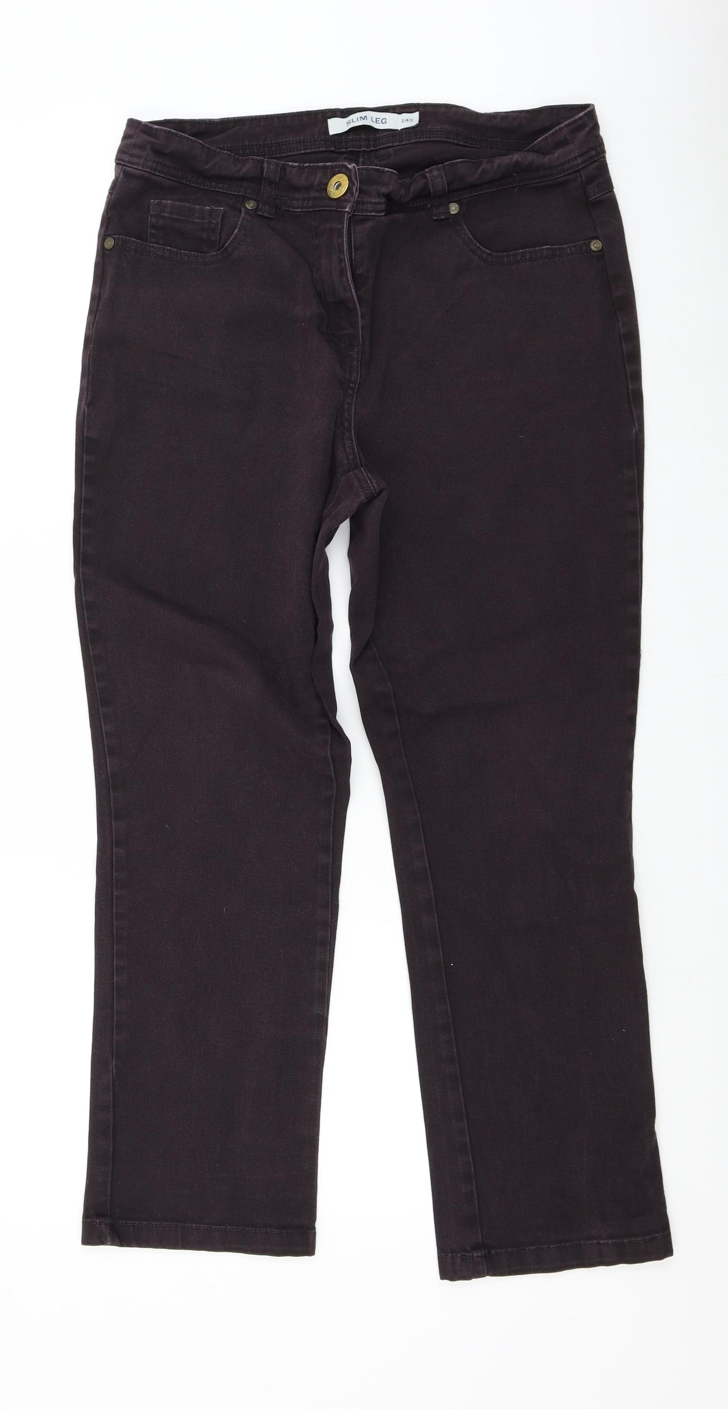 Debenhams Womens Purple   Straight Jeans Size 14 L27.5 in
