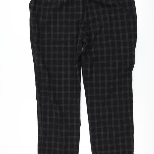 M&Co Womens Beige Check  Trousers  Size 14 L29 in