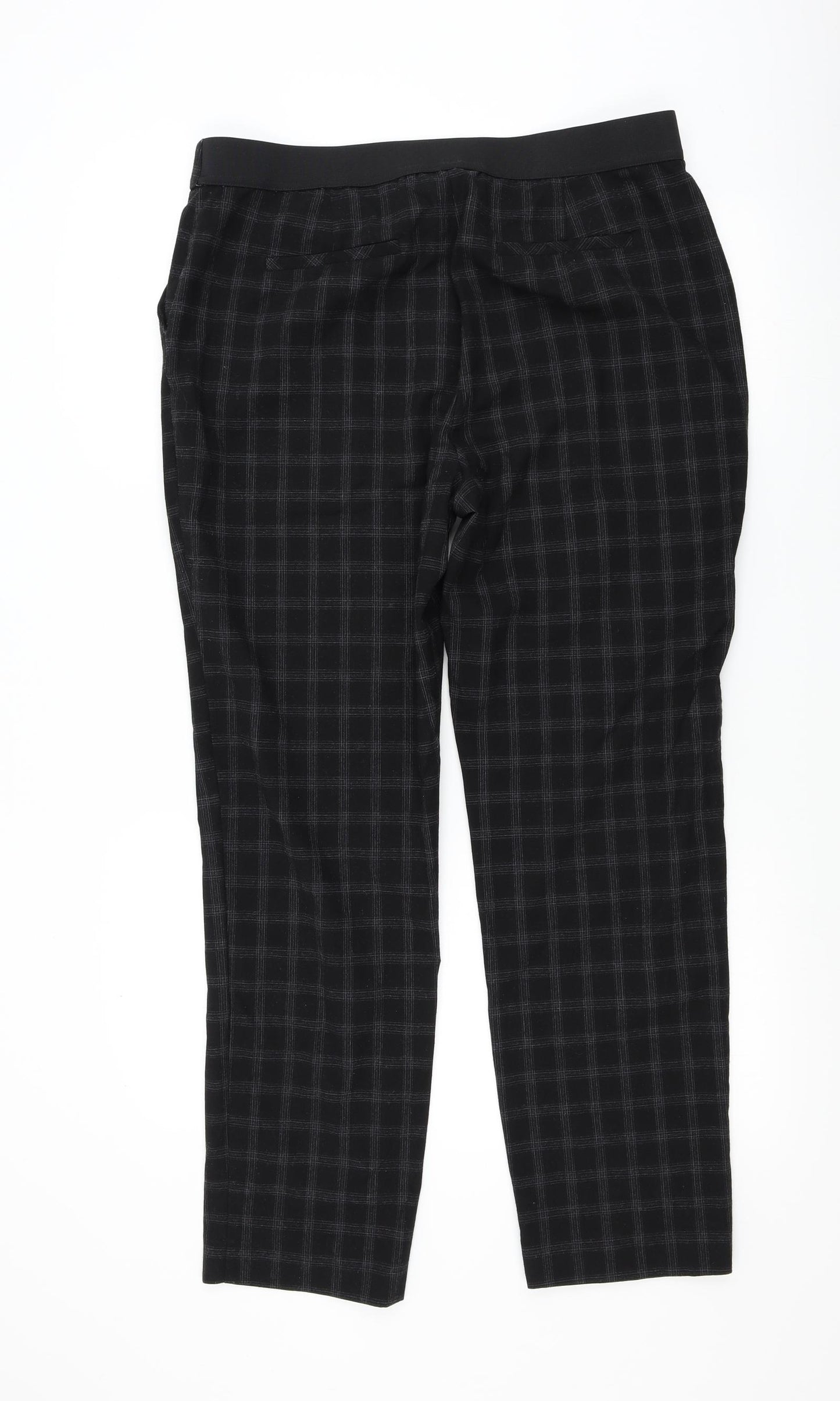 M&Co Womens Beige Check  Trousers  Size 14 L29 in