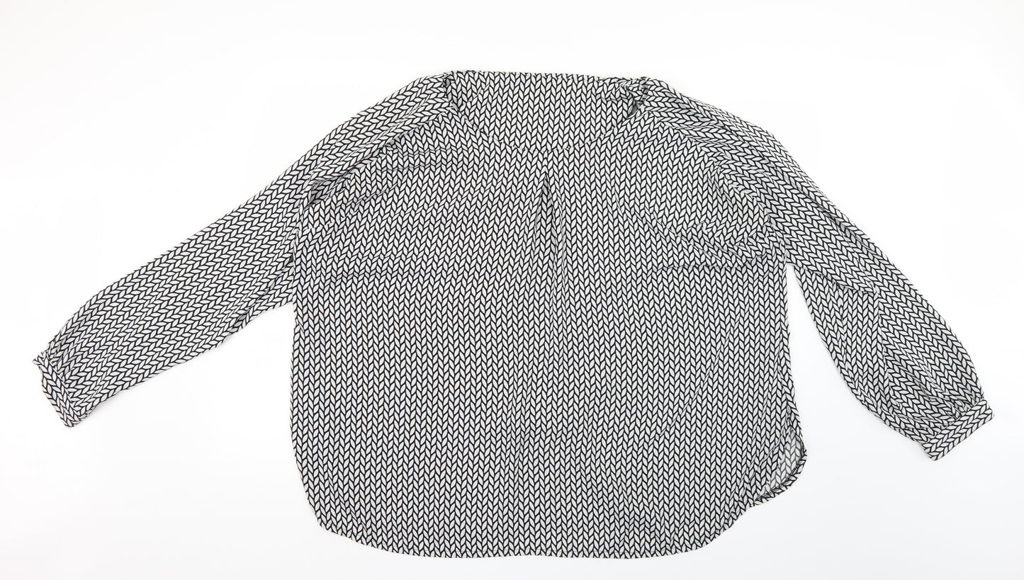 Preworn Womens Multicoloured Geometric  Basic Blouse Size 30