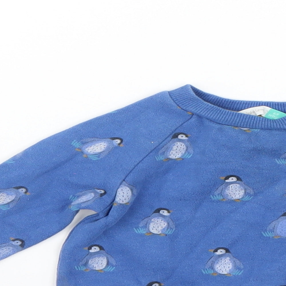 John Lewis Baby Blue Geometric  Pullover Jumper Size 6-9 Months