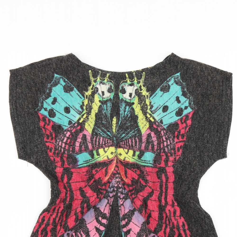 Stella Womens Grey Geometric  Pullover Jumper Size S