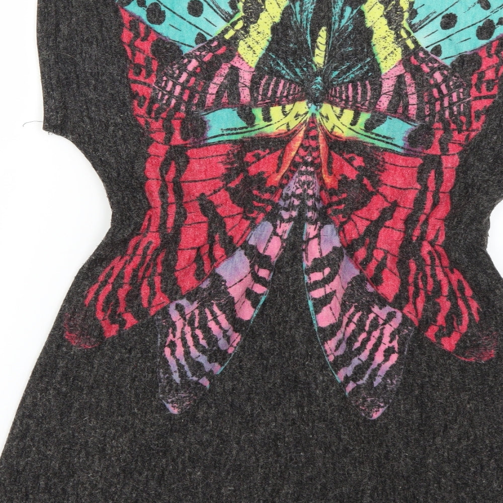 Stella Womens Grey Geometric  Pullover Jumper Size S