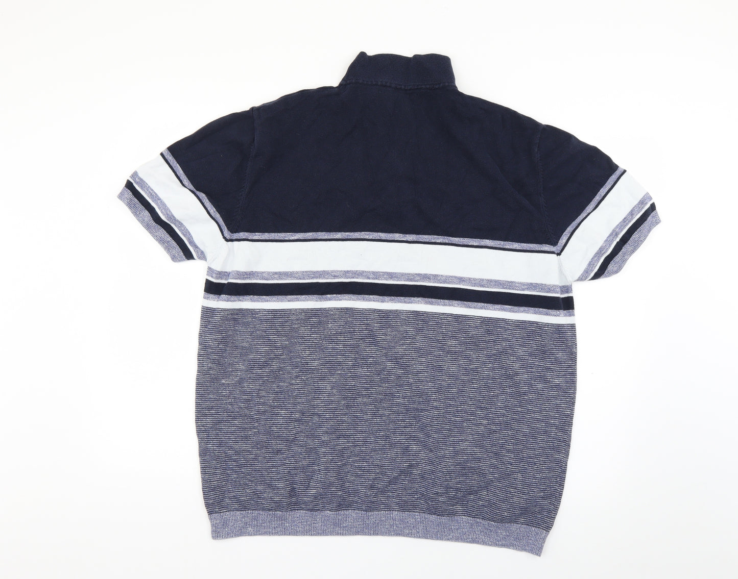 George Mens Blue Striped  Pullover Jumper Size 2XL