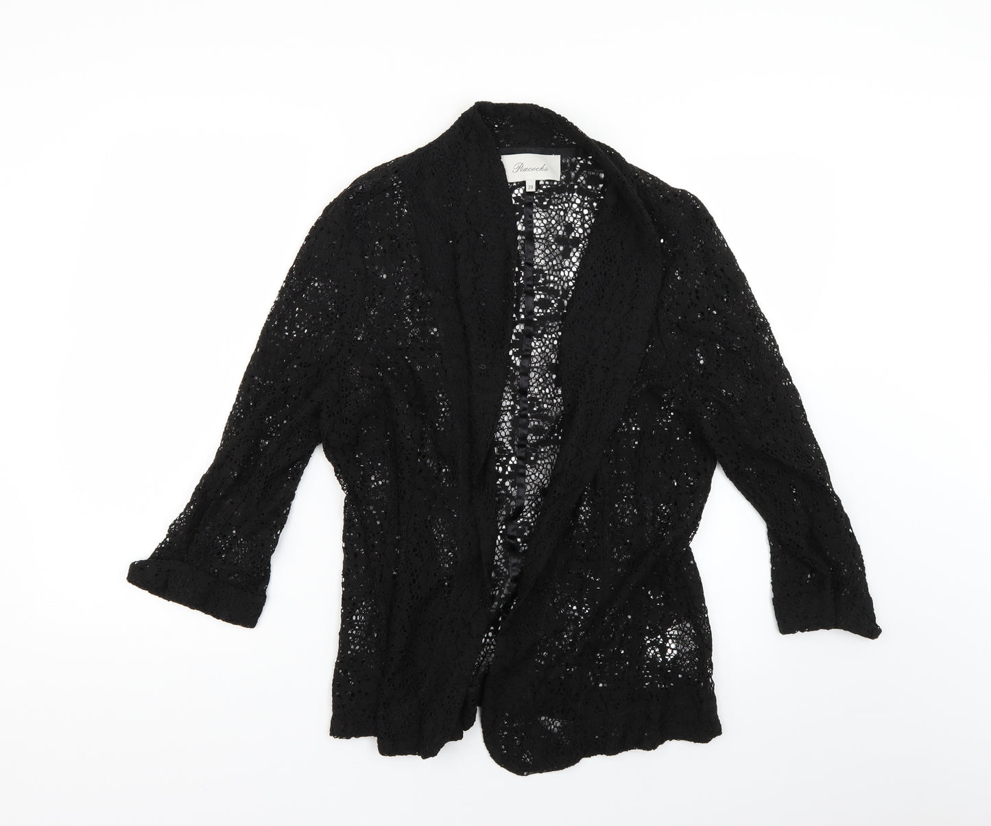 Peacocks Womens Black   Cardigan Jumper Size 20