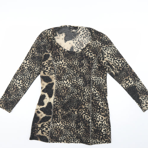 NEXT Womens Brown Animal Print  Jumper Dress  Size M